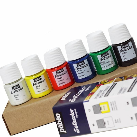 Pebeo Setacolor Opaque Set 6 Colors 20 ml || مجموعه الوان بيبيو سيتاكولور المعتمه 6 لون حجم 20 مل