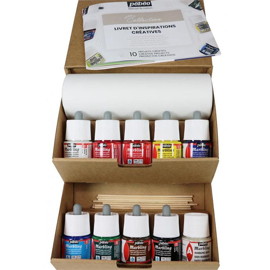 Pebeo Marbling Set 10 Colors 45 ml || مجموعه الوان ماربلنق 10 لون حجم 45 مل