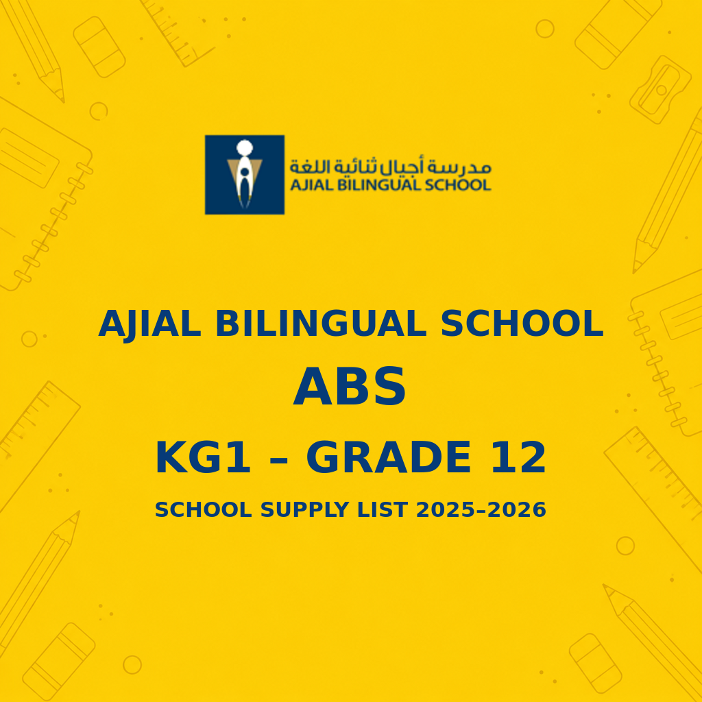 Ajial Bilingual School ABS supply lists KG1 to Grade 12