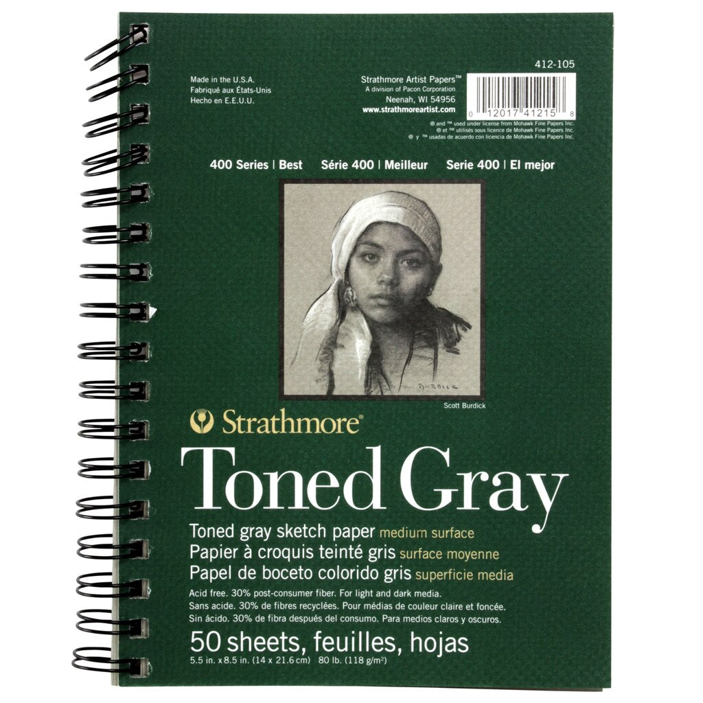 Strathmore Toned Gray ||  دفتر رسم تون رمادي صغير