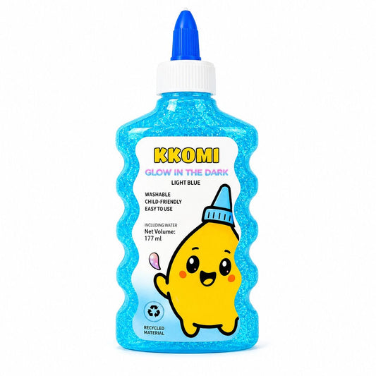 Kkomi Glow in the Dark Glue 177 ml - Light Blue