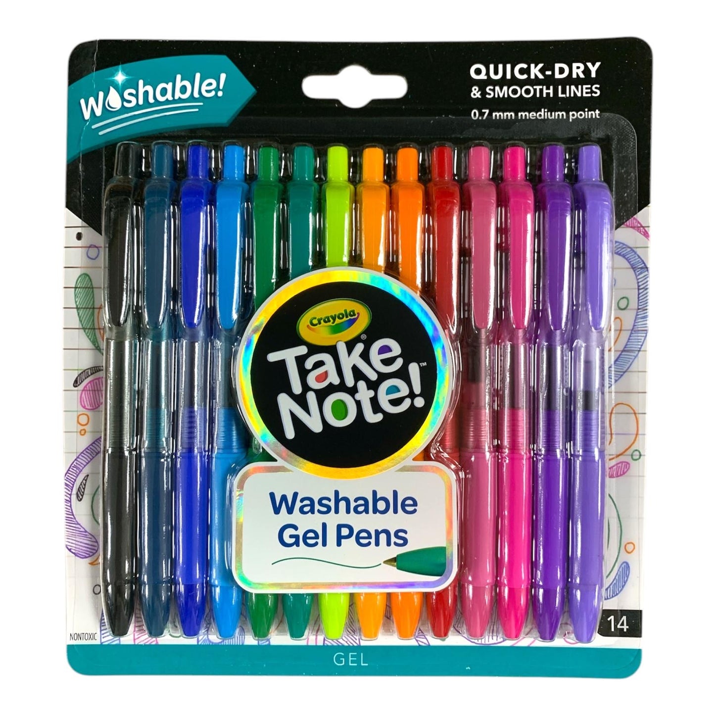 Crayola Take Note Washable Gel Pens 14 Pcs || مجموعة اقلام حبر جل كرايولا تيك نوت ١٤ لون