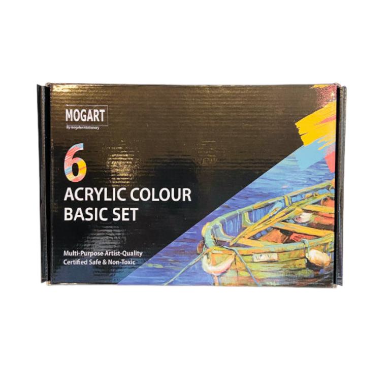 Mogart Acrylic Color Set 6 || الوان اكريليك موق ارت ٦ لون حجم ٧٥ مل⁩