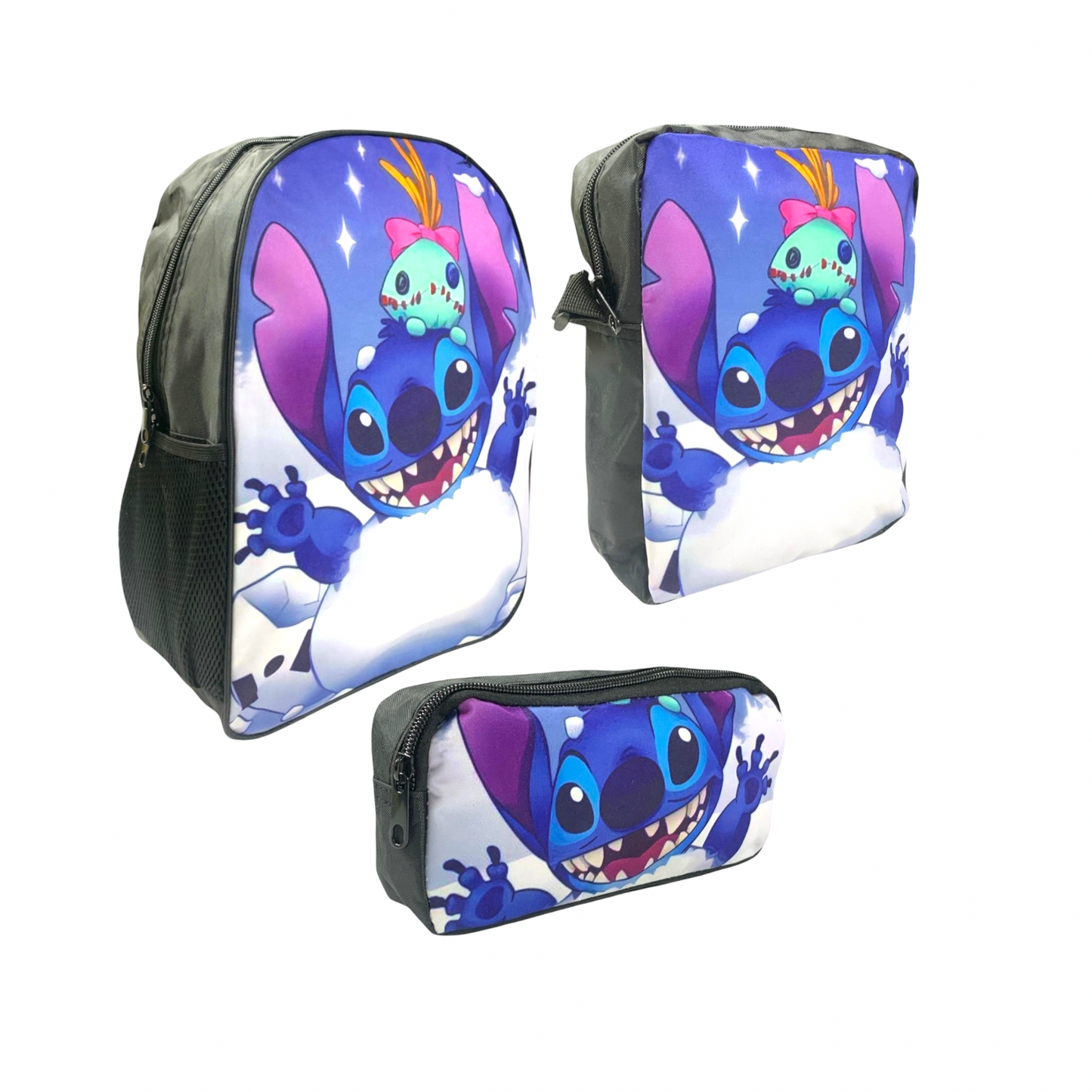 Stitch 3 Piece Back to School Set Backpack + Lunch Bag + Pencil Case || مجموعة العودة للمدرسة ستيتش ٣ قطع جنطة ظهر و جنطة اكل و مقلمة