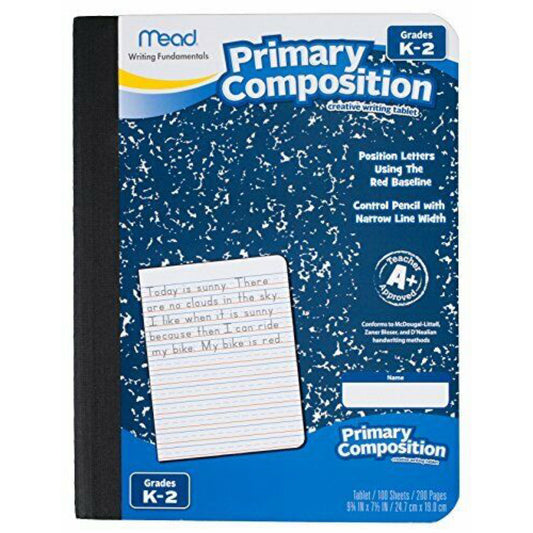 Mead primary composition NoteBook 100 sheets || دفتر ميد انجليزي 4 خطوط 100 ورقهورقه