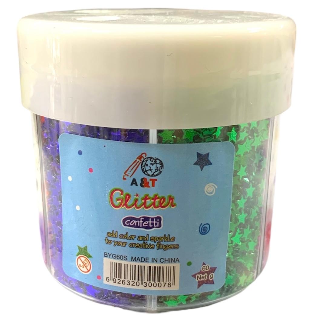 A&T Glitter Confetti Stars 6 Colors || زري قلتر نجوم اي اند تي ٦ لون