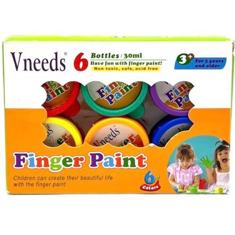 Vneeds Finger Paint  6 Colors 30 ml || الوان اصابع ٦ لون ٣٠ مل