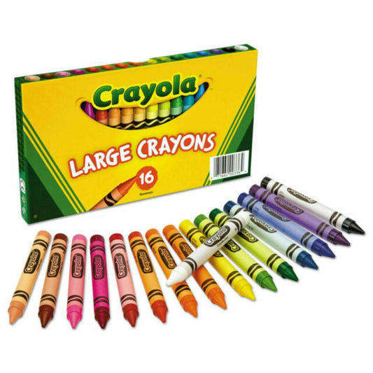 Crayola Large Crayons 16 Different Brilliant Colors || الوان شمعية كرايولا كبيرة ١٦ لون