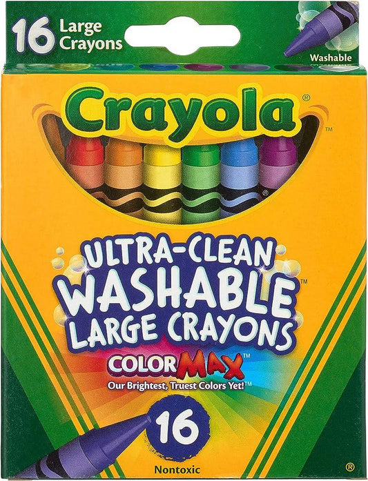 Crayola Ultra-Clean Washable Large Crayons Color Max 16 Colors || الوان شمعية كبيرة كرايولا ١٦ لون