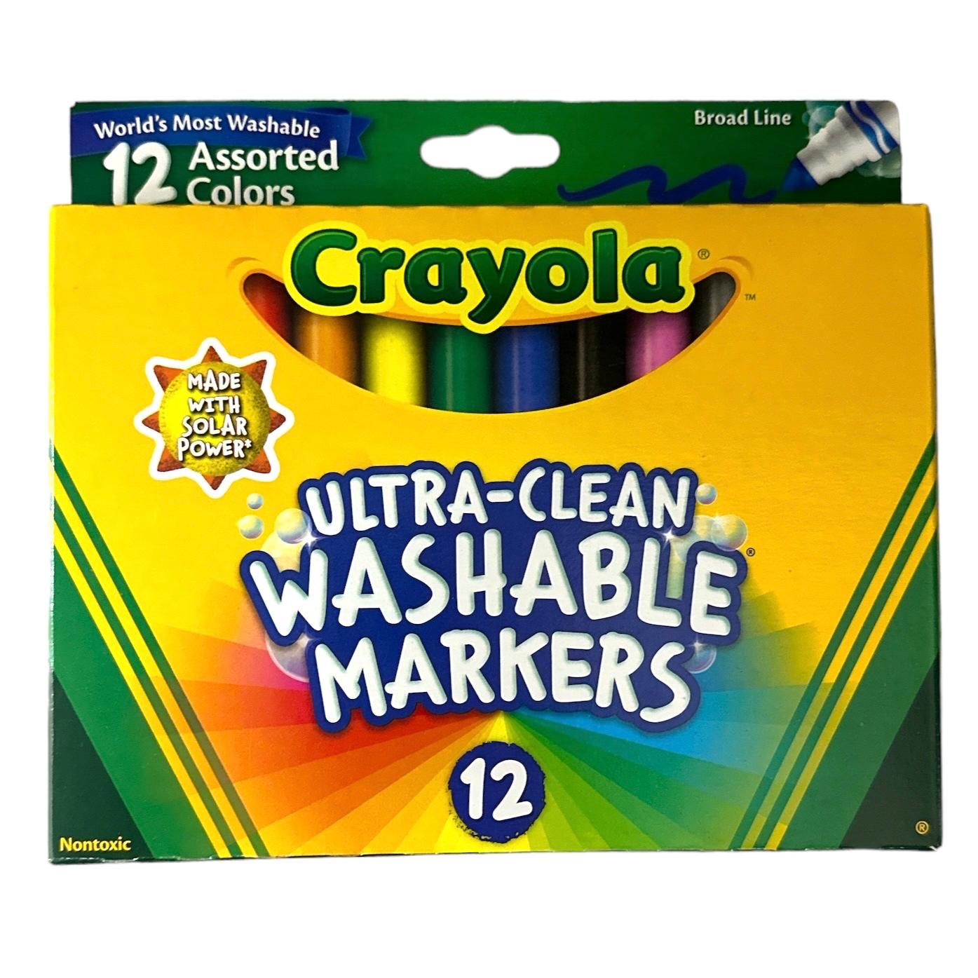 Crayola Ultra Clean Washable Markers 12 Colors Broad Line || الوان شينية كرايولا ١٢ لون واشابل قابل للغسل خط عريض