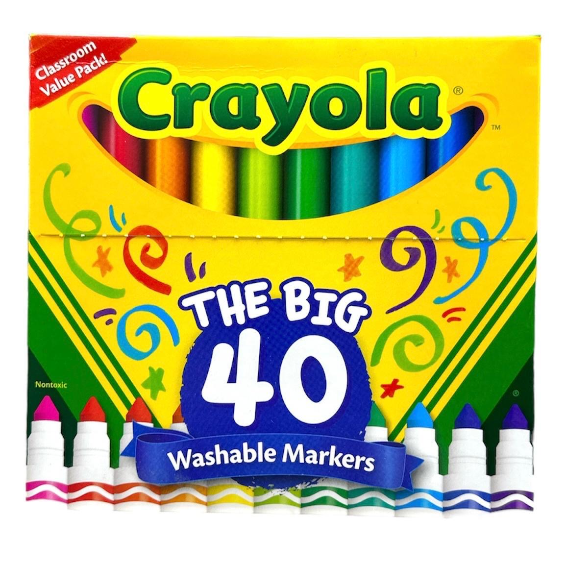 Crayola The Big 40 Washable Markers || الوان شينية كرايولا ٤٠ لون واشابل قابلة للغسل