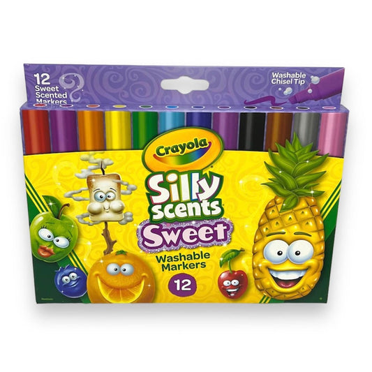 Crayola Silly Scents Sweet Washable Markers 12 Colors || الوان شينية سيلي ماركر معطر 12 لون
