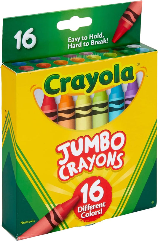 Crayola Jumbo Crayons 16 Color Set || الوان شمعية كرايولا جامبو 16 لون