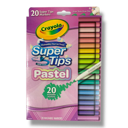 Crayola 20 Super Tip Markers Pastel Colors || الوان شينية كرايولا 20 لون باستيل