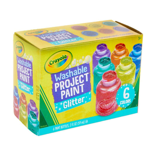 Crayola Washable Project Paint Glitter 6 Colors || الوان كرايولا واشابل قلتر 6 لون