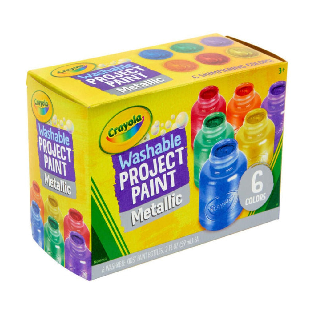 Crayola Washable Project Paint Metallic Colors 6 Pcs || الوان كرايولا واشابل ميتاليك 6 لون