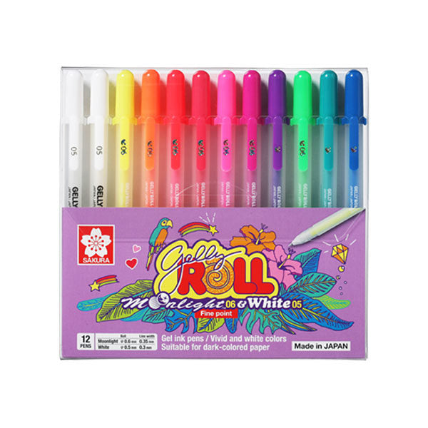 Sakura Gelly Roll Set Moon Light and White || مجموعة اقلام جيلي رول ساكورا مونلايت اند وايت