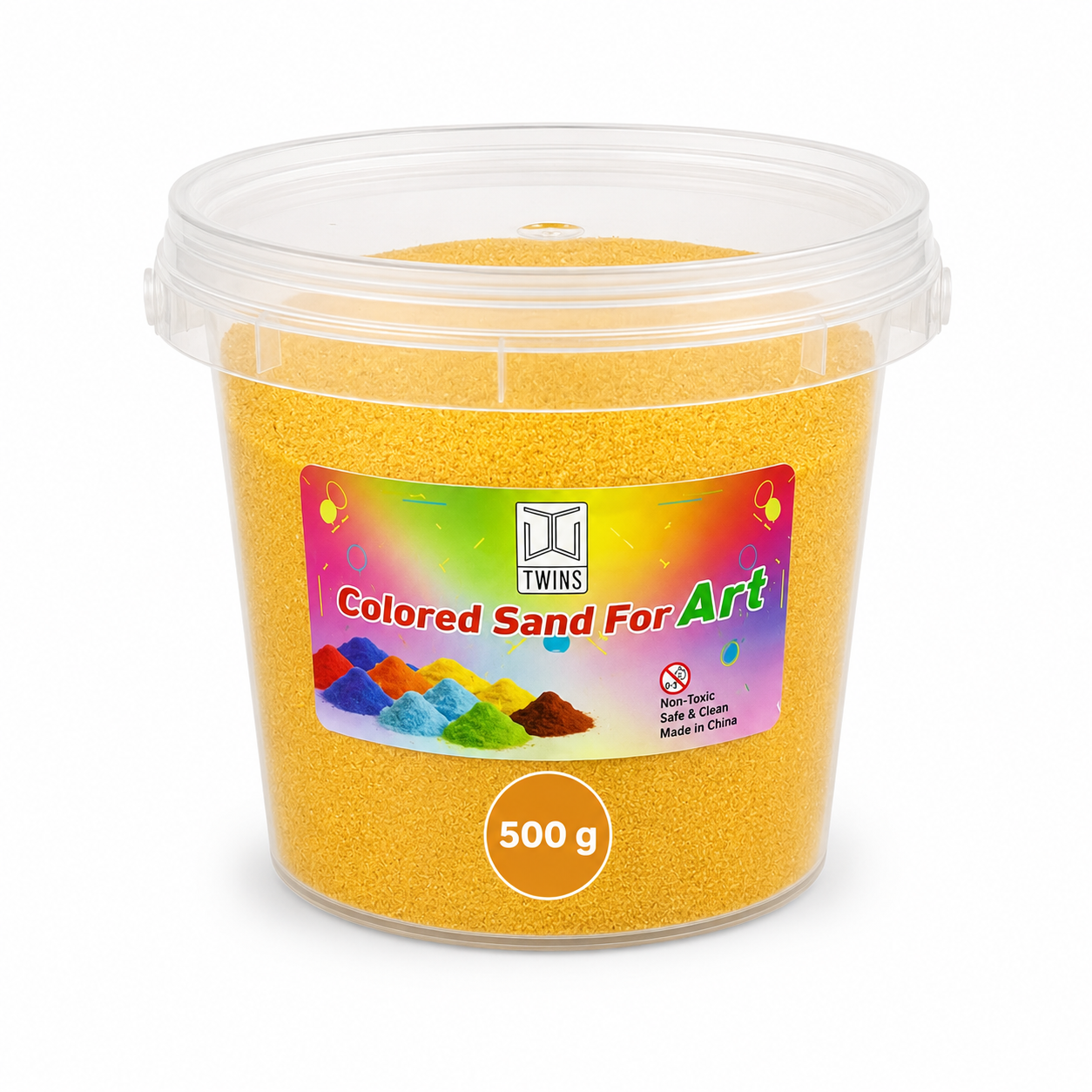 Twins Colored Sand 500g Yellow  || رمل ملون توينز 500 جرام اصفر