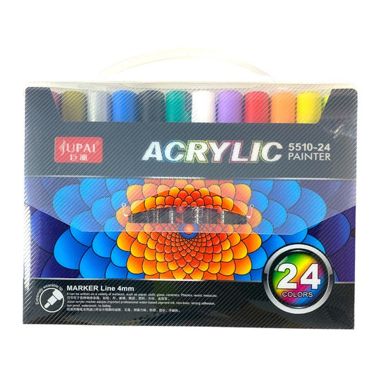 Jubai Acrylic Marker Line 4mm 24 color ||  اقلام اكريلك ماركر 4مم 24 لون