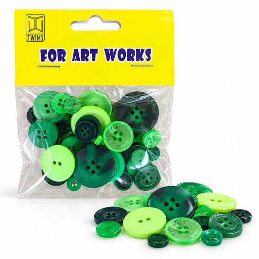 TWINS DIY Craft Buttons – Green || أزرار توينز للأشغال اليدوية – أخضر