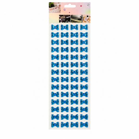 Crystal Sticker Sheet - Bows - Blue || ورقة ستيكر كريستال - فيونكات - أزرق