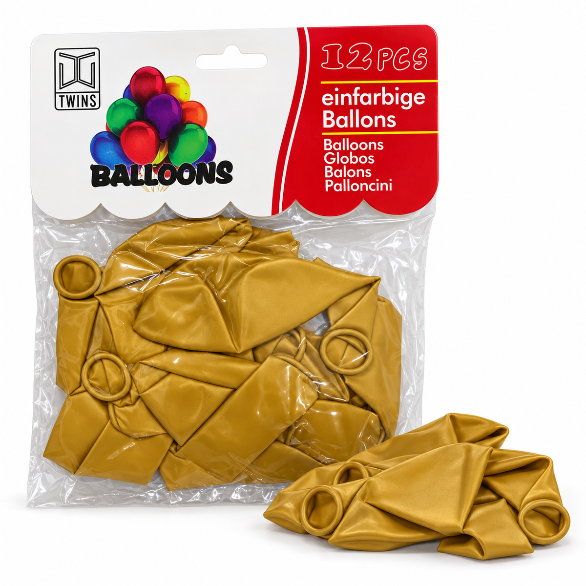 TWINS Gold Balloons 12 Pcs || بالونات توينز ذهبي 12 حبة