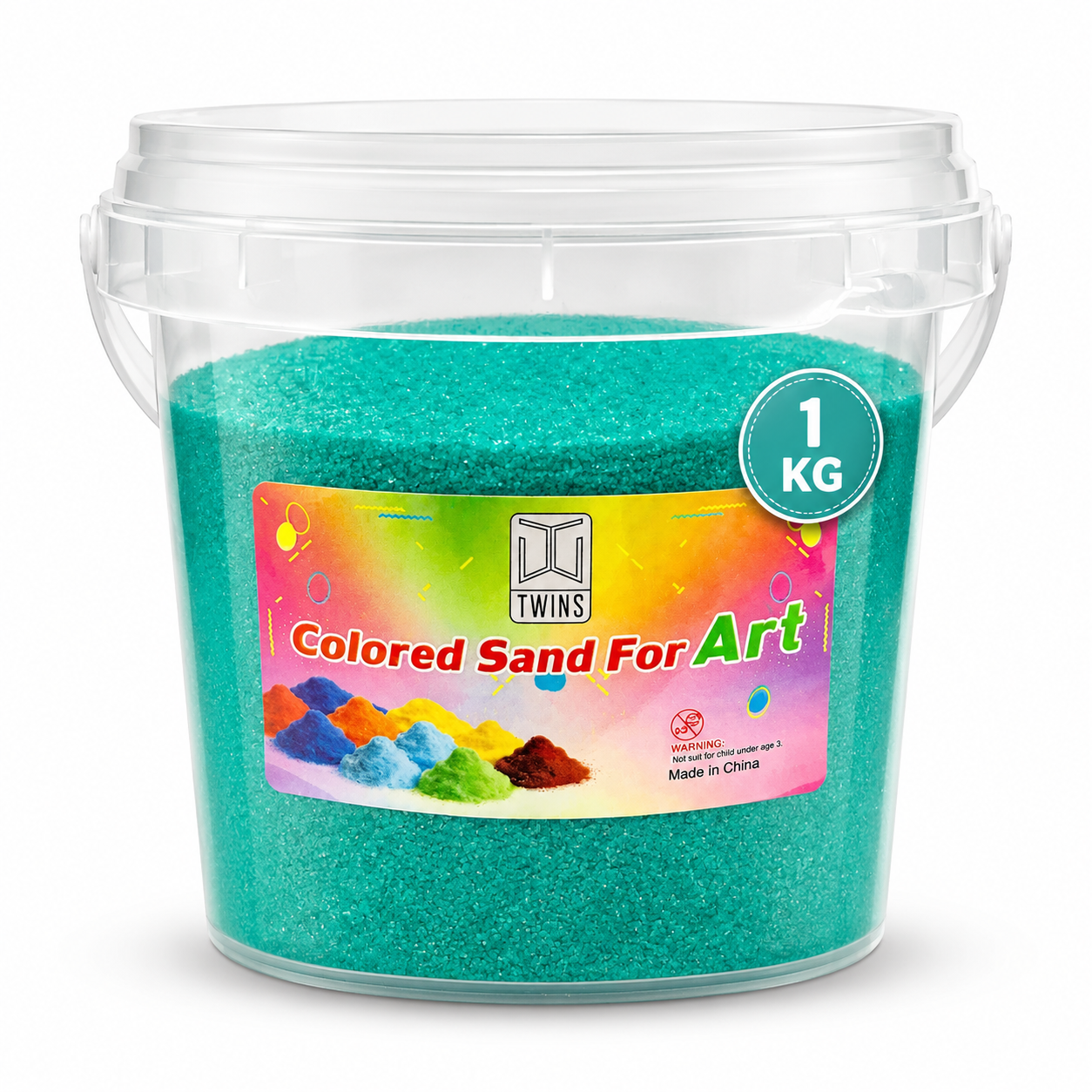 Twins Colored Sand 1 Kilo Green || رمل ملون توينز 1 كيلو اخضر