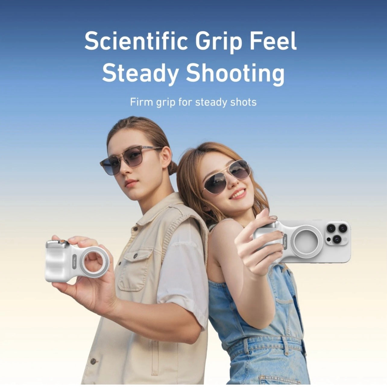 SMQ Magnetic Phone Camera Handle Grip – Model P1 MP 10 مقبض كاميرا للهاتف بتقنية التثبيت المغناطيسي من TELESIN SMQ– الموديل P1 MP 10