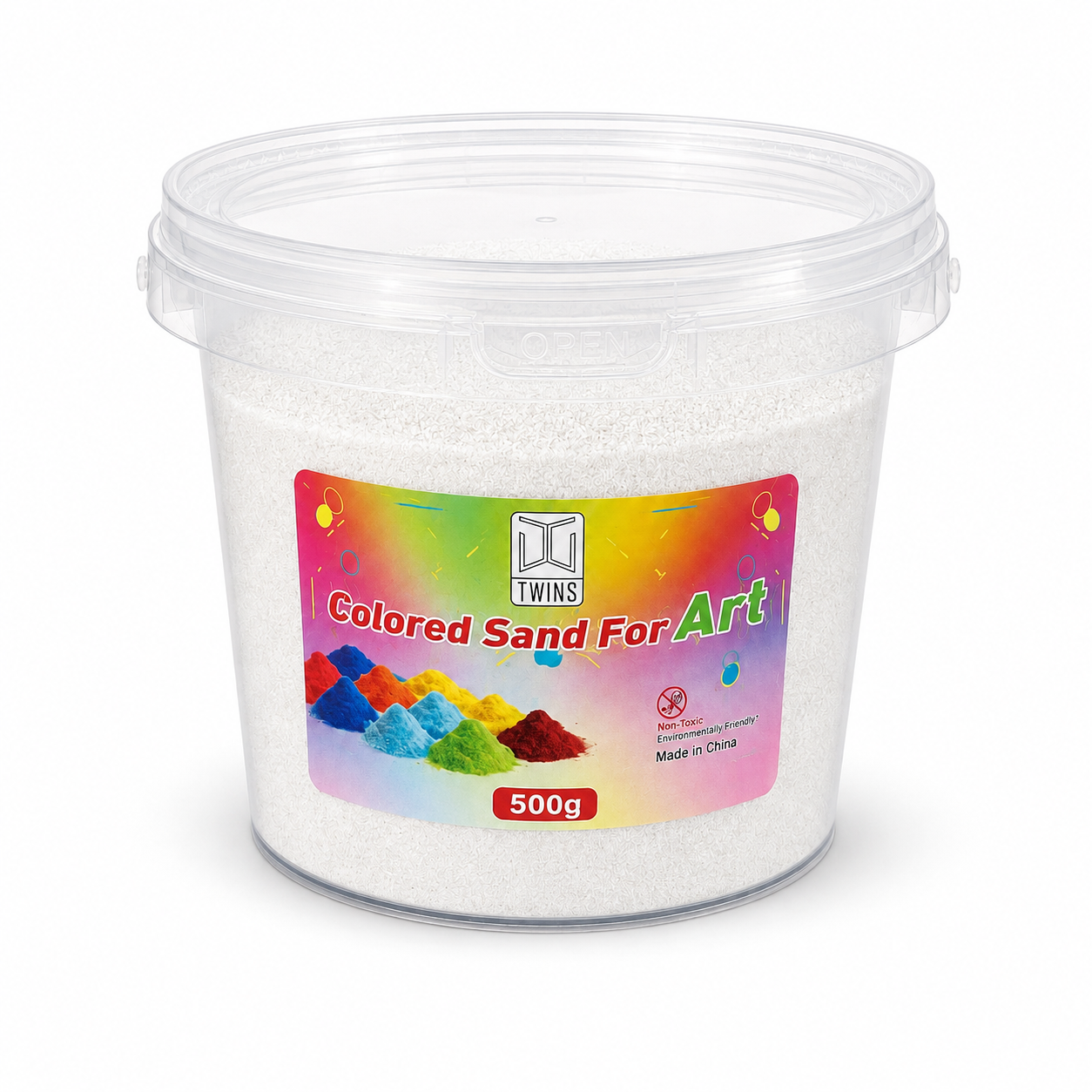 Twins Colored Sand 500g White || رمل ملون توينز 500 جرام ابيض