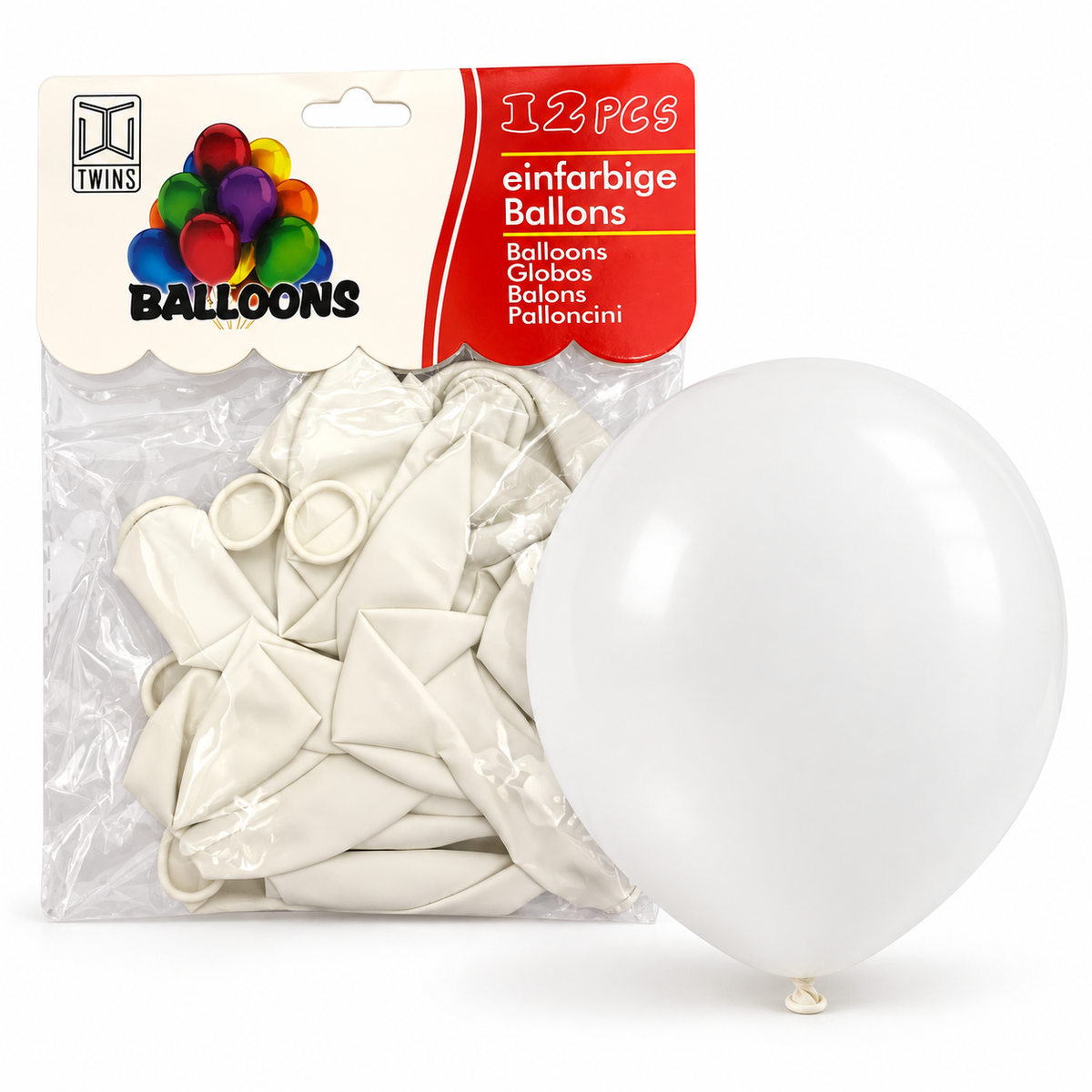 TWINS White Balloons 12 Pcs || بالونات توينز أبيض 12 حبة