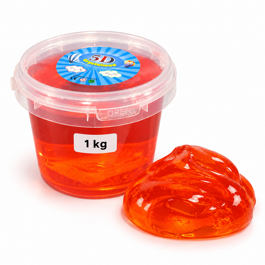 Clear Jelly Slime Bucket Orange 1 kg || سطل سلايم جيلي شفاف برتقالي 1 كيلو