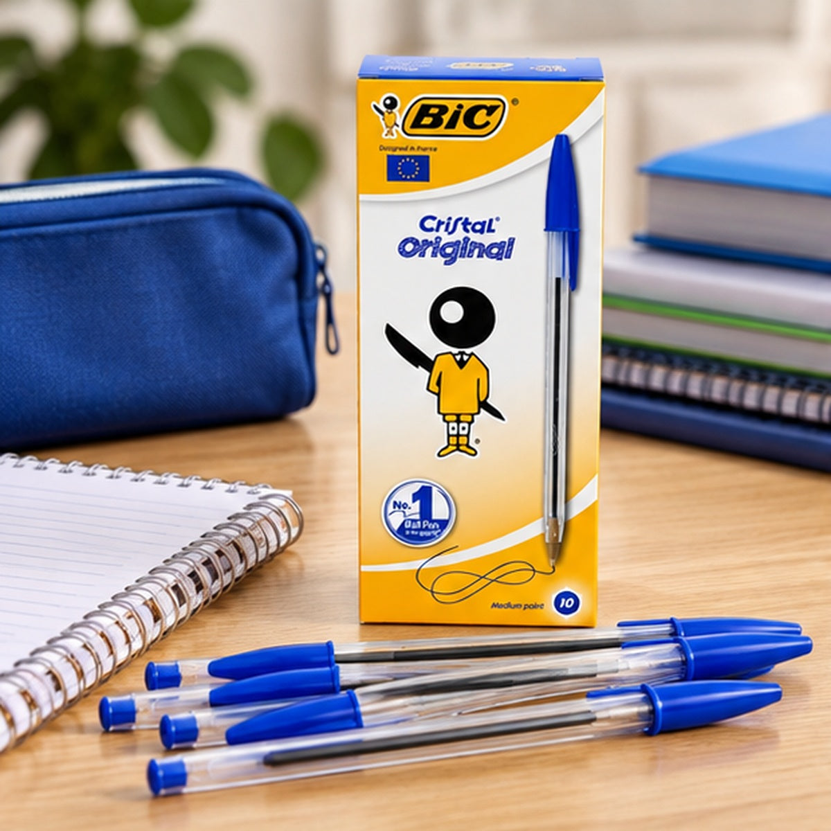 باكيت ١٠ أقلام حبر BIC Cristal Original أزرق 1.0 مم