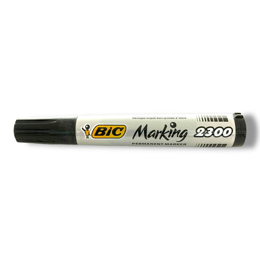 Bic Marking 2300 Permanent Marker Chisel Tip Black || قلم ثابت بيك راس مشطوف ماركنج ٢٣٠٠ اسود