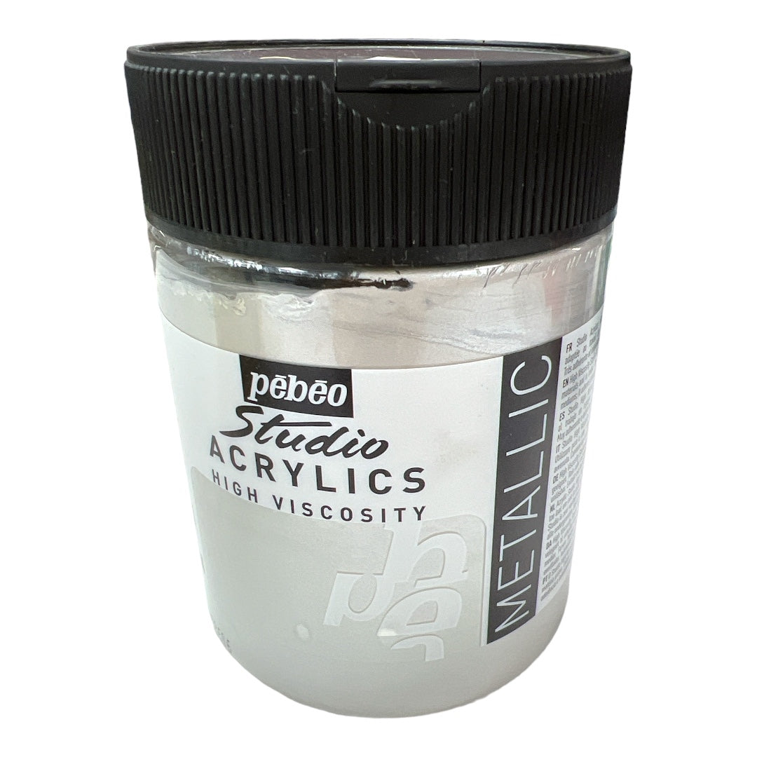 Pebeo Studio Acrylics High Viscosity 500 ml Silver || الوان بيبيو اكريليك 500مل فضي