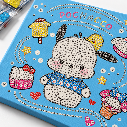 Diamond Art Canvas Kit — Pochacco — 25x25 cm || مجموعة تزين كانفاس بالكريستال - بوشاكو - 25 × 25 سم