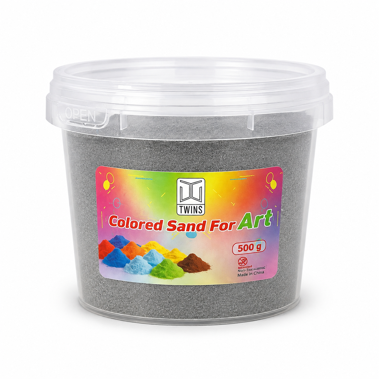 Twins Colored Sand 500g Grey || رمل ملون توينز 500 جرام رمادي