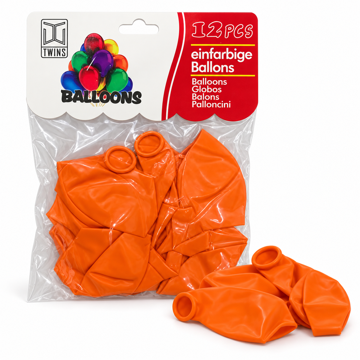 TWINS Orange Balloons 12 Pcs || بالونات توينز برتقالي 12 حبة