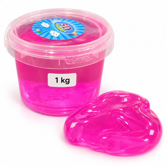 Clear Jelly Slime Bucket Pink 1 kg || سطل سلايم جيلي شفاف وردي 1 كيلو