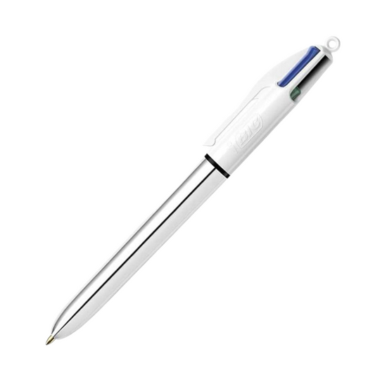 BIC Pen 4 Colors Solid Silver Color || قلم حبر بيك ٤ لون فضي