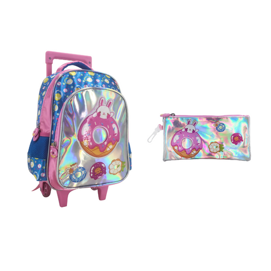 Bunny Back to School Trolley Backpack Set 2 Pcs 13 Inch || مجموعة جنطة ترولي ارنوب 2 قطع حجم كبير 13 انش