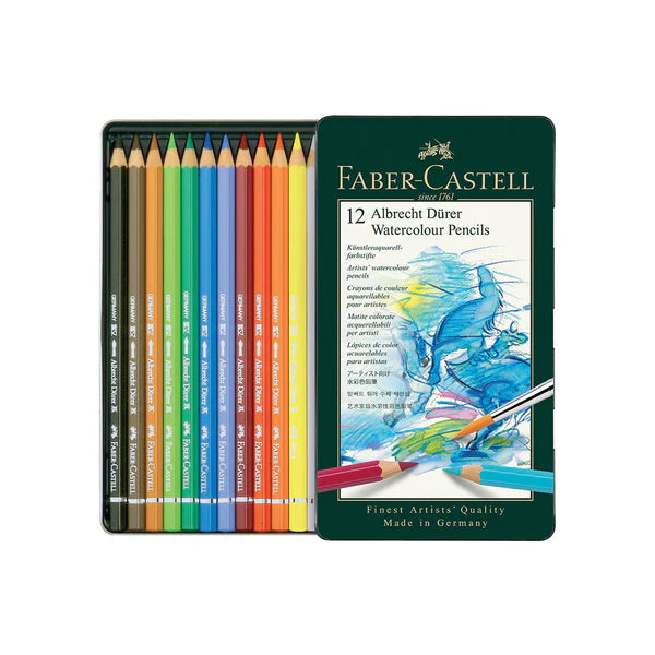 Faber Castell Albrecht Dürer Artists Watercolor Pencils Set of 12 Colors || مجموعة أقلام ألوان مائية فيبر كاستل ألبرخت ديورر 12 لون