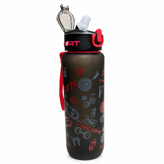 Water Bottle Sport Black 1000 ml #2 || مطارة ماء اسود شفاف سبورت 1000 مل #2