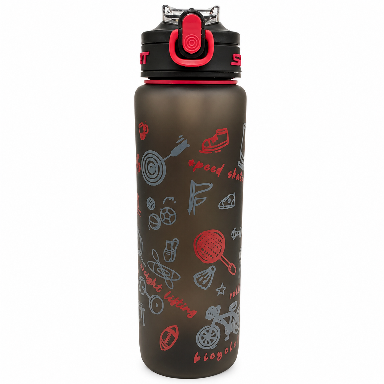 Water Bottle Sport Black 1000 ml #2 || مطارة ماء اسود شفاف سبورت 1000 مل #2