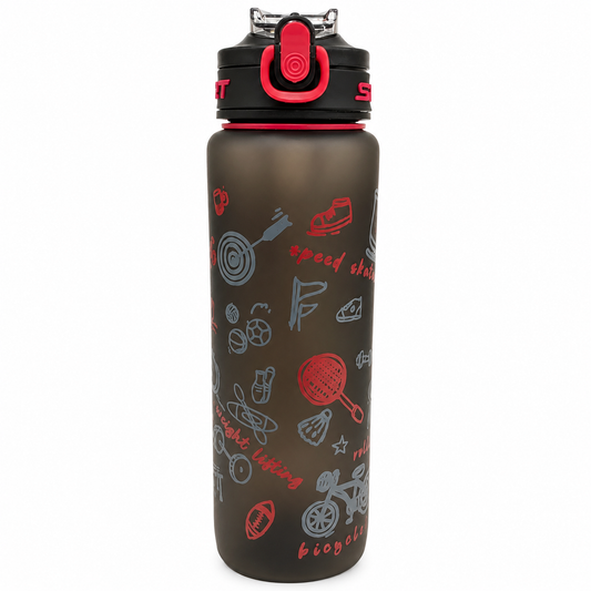 Water Bottle Sport Black 1000 ml #2 || مطارة ماء اسود شفاف سبورت 1000 مل #2