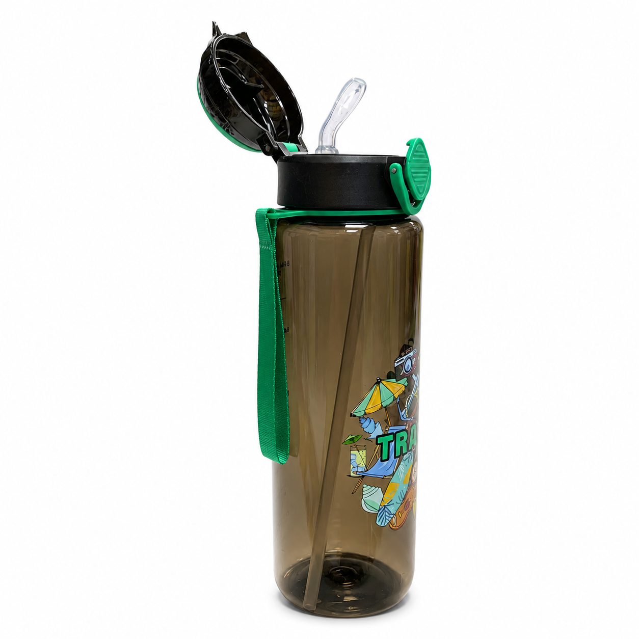 Water Bottle Clear Black 1000 ml #2 || مطارة ماء اسود شفاف 1000 مل #2