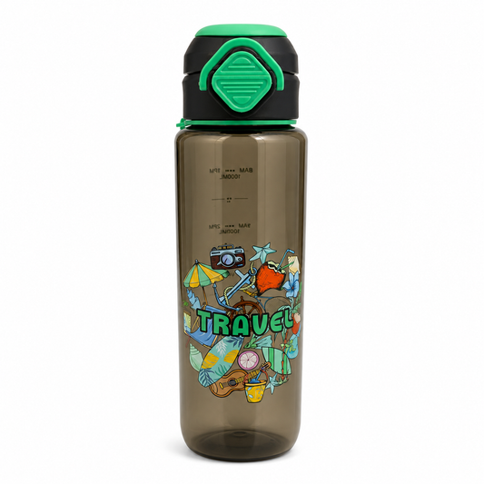 Water Bottle Clear Black 1000 ml #2 || مطارة ماء اسود شفاف 1000 مل #2