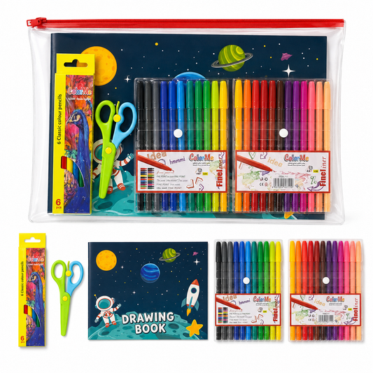 4-piece stationery set + B4 transparent file #2 || مجموعة قرطاسية 4 قطع + ملف شفاف بي فور #2