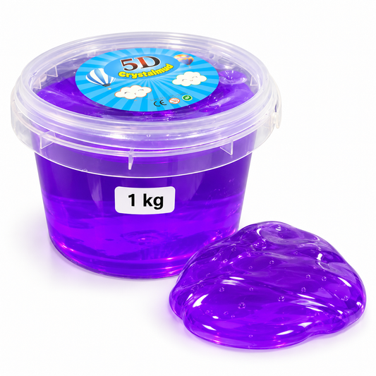 Clear Jelly Slime Bucket Purple 1 kg || سطل سلايم جيلي شفاف بنفسجي 1 كيلو