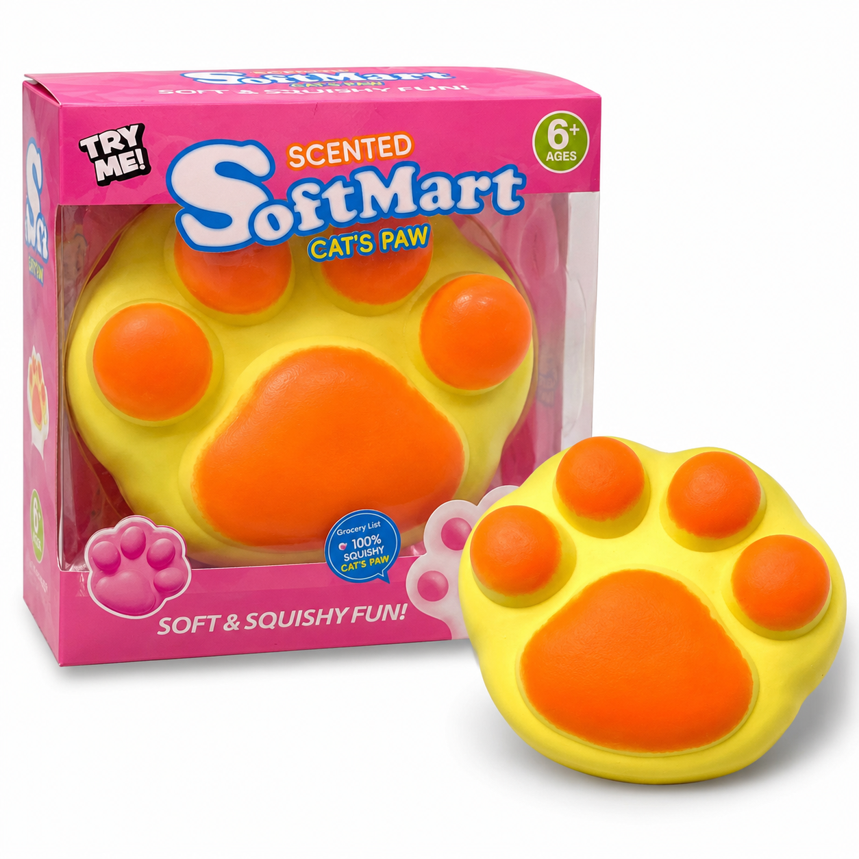 Squishy Cat Paw Jumbo Yellow || سكوشي جامبو كف القطة اصفر