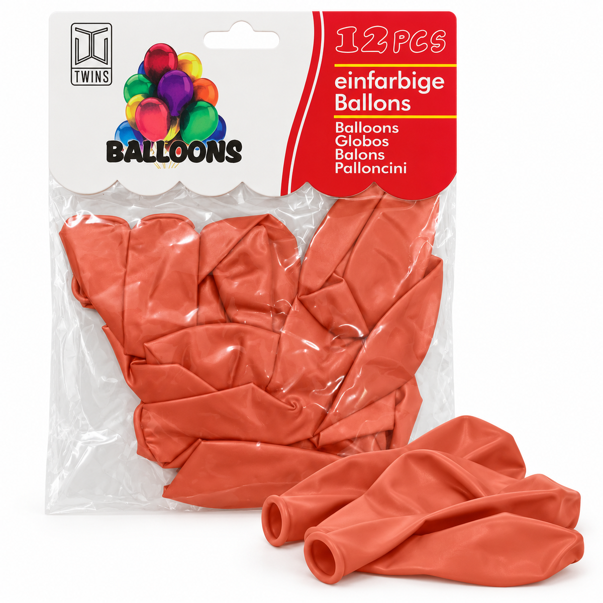 TWINS Coral Balloons 12 Pcs || بالونات توينز مرجاني 12 حبة